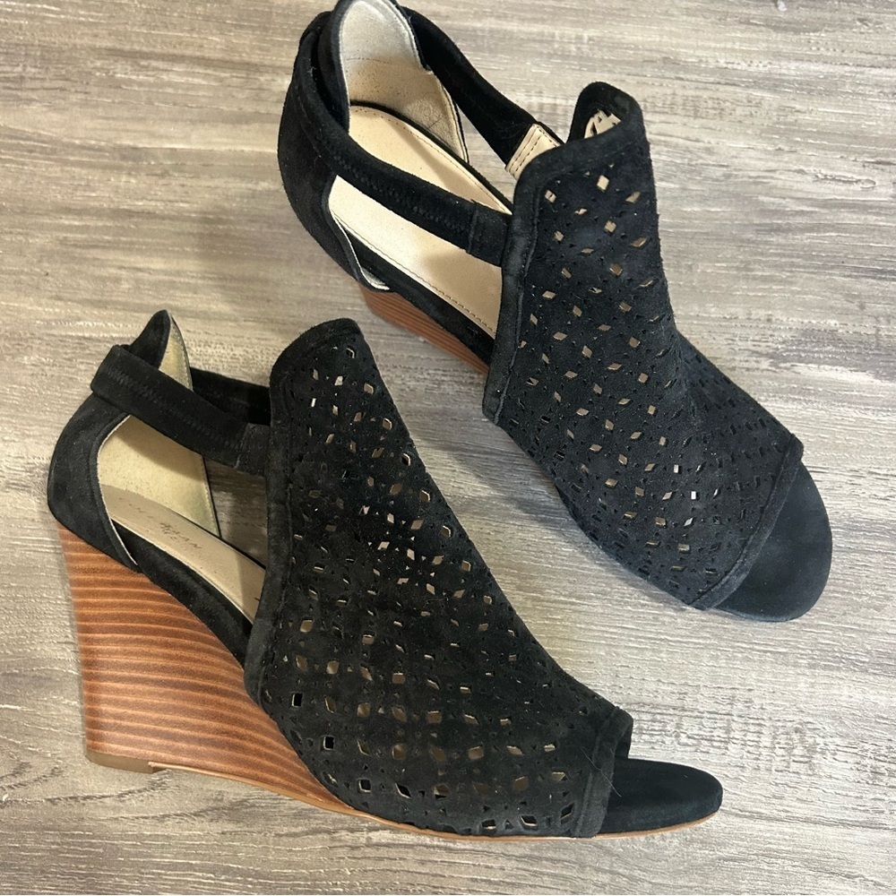Cole Haan Edie Wedge Black Suede Bootie